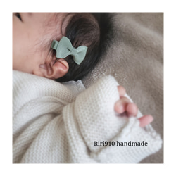シンプルリボンの ベビーヘアクリップ キッズヘアクリップ ベビー服