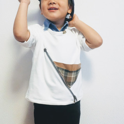figure technologie 三角ポケットBig Tシャツ(ホワイト) 男児用 1枚目の画像