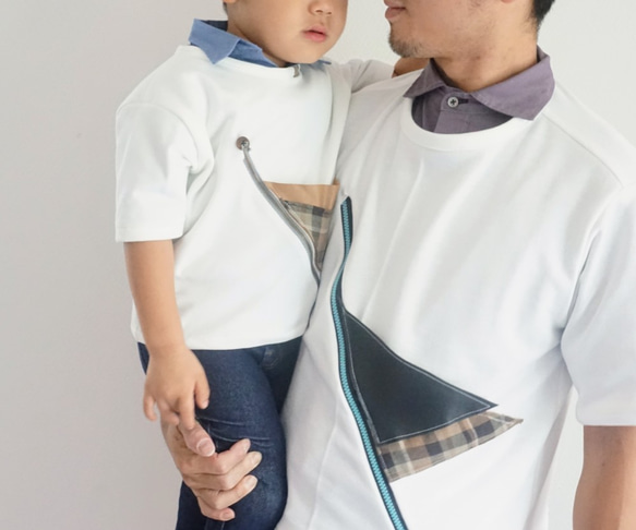 figure technologie 三角ポケットBig Tシャツ(ホワイト) 男児用 2枚目の画像