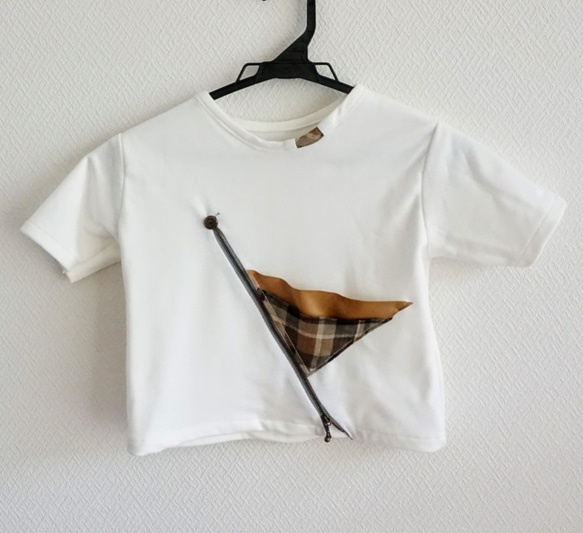 figure technologie 三角ポケットBig Tシャツ(ホワイト) 男児用 3枚目の画像
