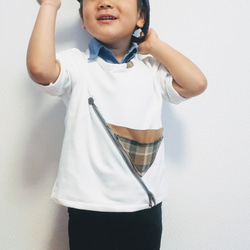 figure technologie 三角ポケットBig Tシャツ(ホワイト) 男児用 1枚目の画像
