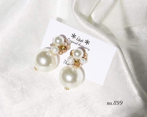 ビジュー×パールピアス/イヤリング ピアス（スタッド・一粒