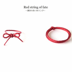 【再販作品】運命の赤い糸リング~Red string of fate 前撮り-２点ご注文の際、赤い糸でお繋ぎします- 1枚目の画像