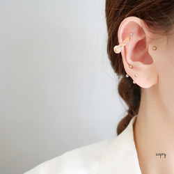 -  square ear cuff  -  （gold ×バロックパール　中心）Mのみ　no.1666 10枚目の画像