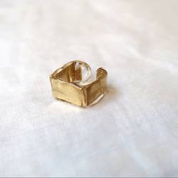-  square ear cuff  -  （gold plate 細幅）Mサイズのみ　no.1675 1枚目の画像
