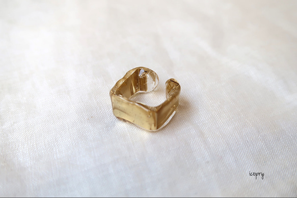 -  square ear cuff  -  （gold plate 細幅）Mサイズのみ　no.1675 4枚目の画像