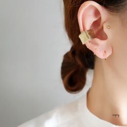 -  square ear cuff  -  （gold plate 細幅）Mサイズのみ　no.1675 5枚目の画像