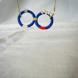 【 sale 】60%off   -  itomaki  -   2ring ネックレス  （blue） 1枚目の画像