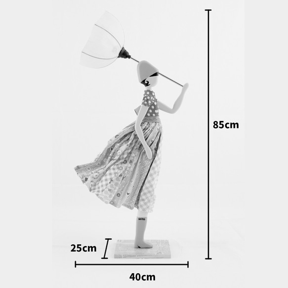 風のリトルガールおしゃれランプ Soultana テーブルランプ 受注製作 送料無料 8枚目の画像