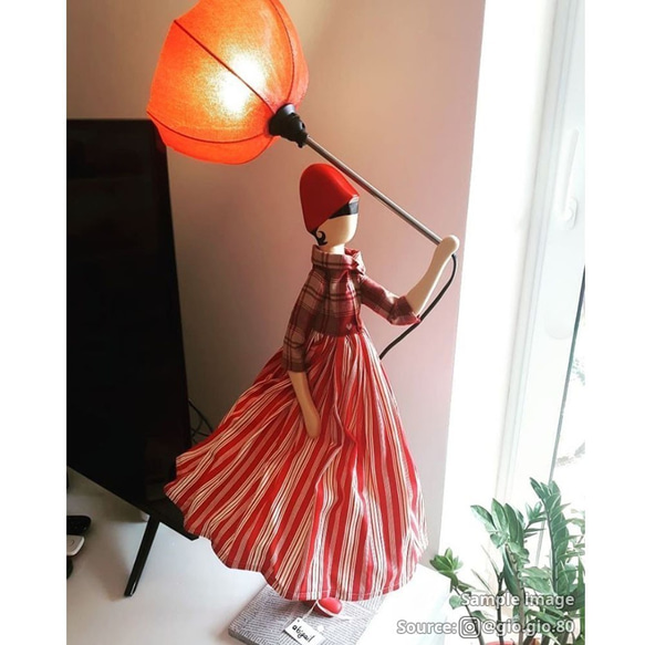 【雑誌LDK掲載 /2020年春モデル】風のリトルガールおしゃれランプ Simone スタンドライト 受注製作 送料無料 6枚目の画像