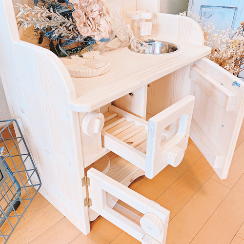 ☆おままごとキッチン・木製キッチン☆無塗装ハンドメイド