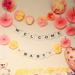 ベビーシャワー♡マタニティフォトに♡welcome babyガーランド 1枚目の画像