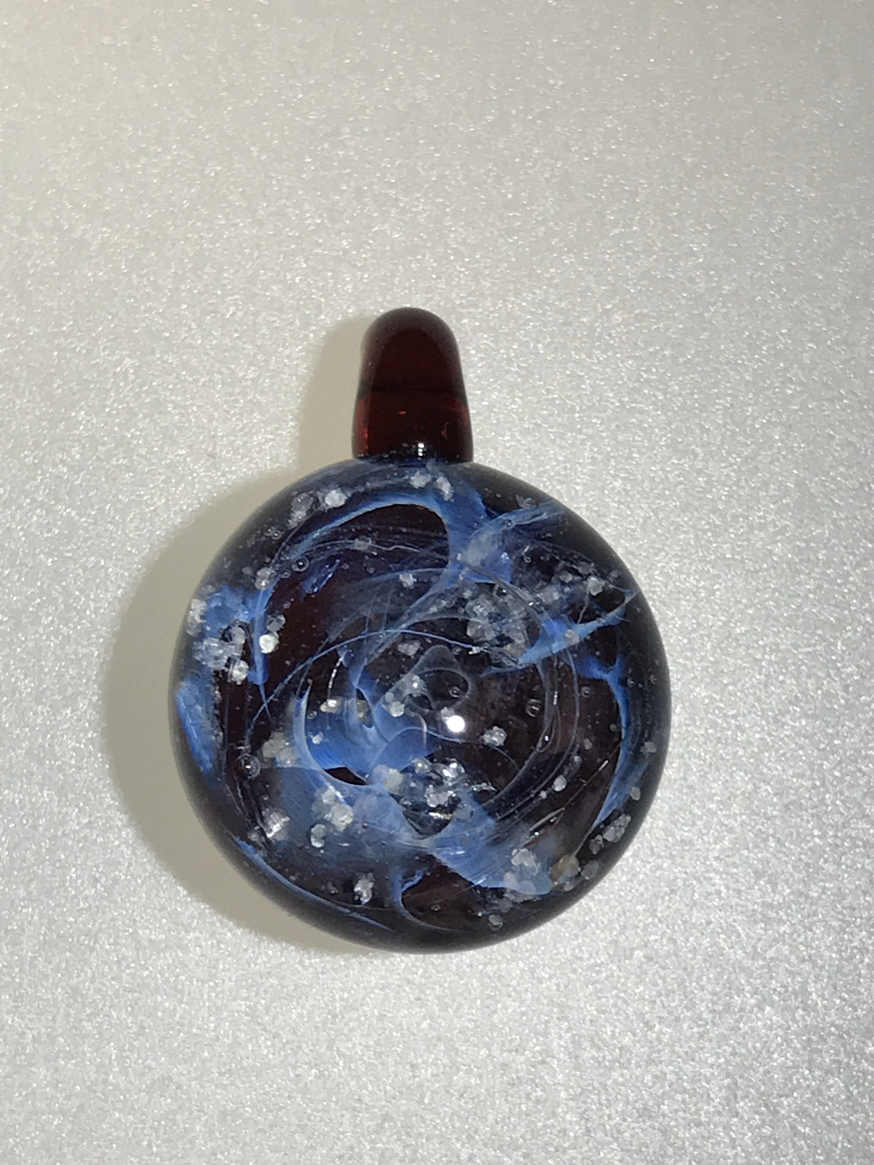 蓄光 ！宇宙な硝子のペンダントTOP　I　赤