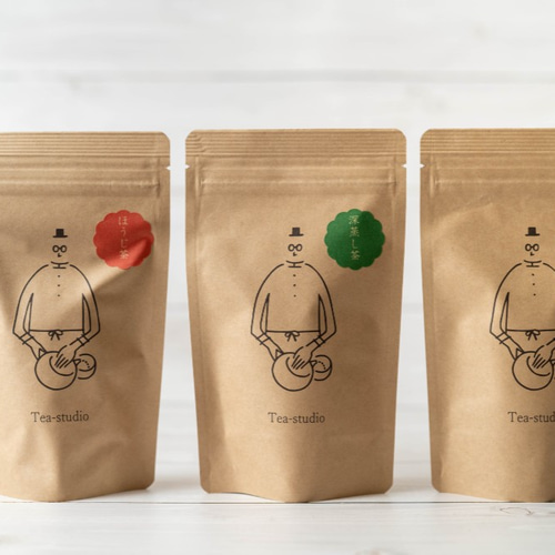 Tea-studio　イラスト入り深蒸し茶　未使用　専用ページして購入OK◎◆◆ 3種のお茶 ティーバッグ各10パック入(深蒸し茶・ほうじ茶・抹茶入り