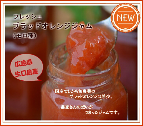 国産ブラッドオレンジジャム♪広島県生口島産、無農薬栽培 2枚目の画像