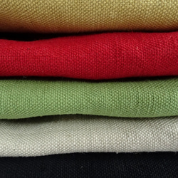 水洗棉/黃麻圓形手提袋&lt;米色、紅色、黃色、綠色&gt; 第3張的照片