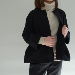 雙梭織棉多功能夾克&lt;黑色&gt; 第4張的照片