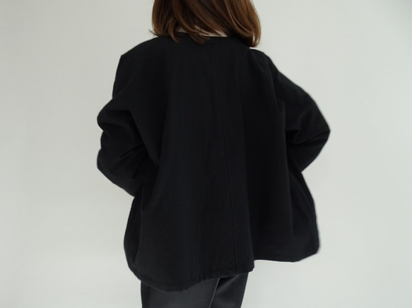 雙梭織棉多功能夾克&lt;黑色&gt; 第3張的照片