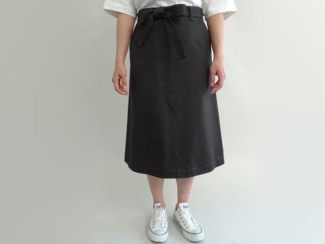 ゆったりsizeウエストマークチノフレアースカート＜チョコレート＞