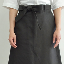 寬鬆腰部標記斜紋棉布喇叭裙&lt;巧克力色&gt; 第6張的照片