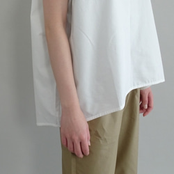 袖口設計棉前後差別套頭衫&lt;白&gt; 第3張的照片