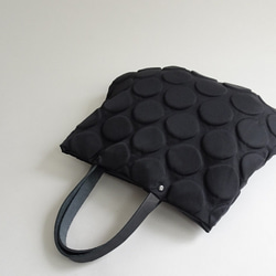 皮革手柄圓點圖案手提包（淺棕色手柄/黑色手柄） 第6張的照片