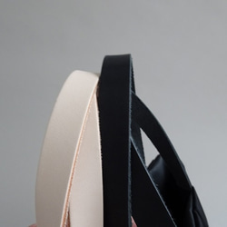 皮革手柄圓點圖案手提包（淺棕色手柄/黑色手柄） 第7張的照片