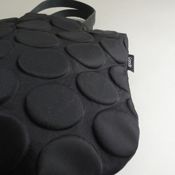 皮革手柄圓點圖案手提包（淺棕色手柄/黑色手柄） 第8張的照片