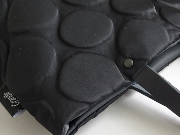 皮革手柄圓點圖案手提包（淺棕色手柄/黑色手柄） 第10張的照片