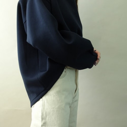 雙層透氣高領套頭衫（海軍藍） 第7張的照片