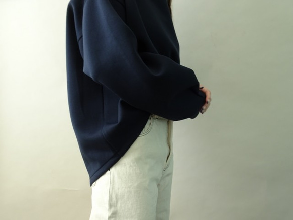 雙層透氣高領套頭衫（海軍藍） 第7張的照片