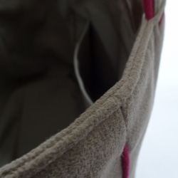 絨面革觸感配色 2way 手提包 &lt;煙粉色 x 灰色&gt; 第4張的照片