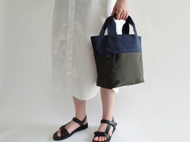 ナイロンザックトートバッグ＜ネイビー×グレー＞