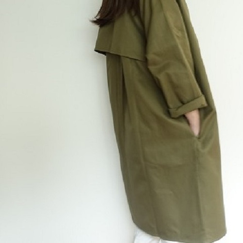 SALE30％OFF】アンブレラヨーク スーピマステンカラーコート＜カーキ