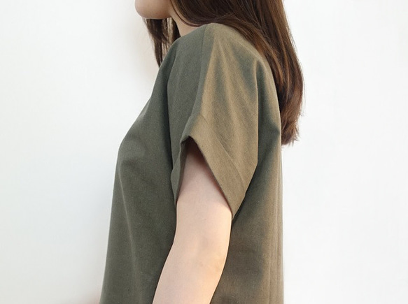 Cotton, linenCotton Linen Dress &lt;卡其色&gt; 第2張的照片