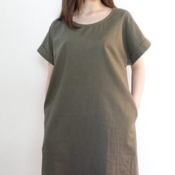Cotton, linenCotton Linen Dress &lt;卡其色&gt; 第4張的照片