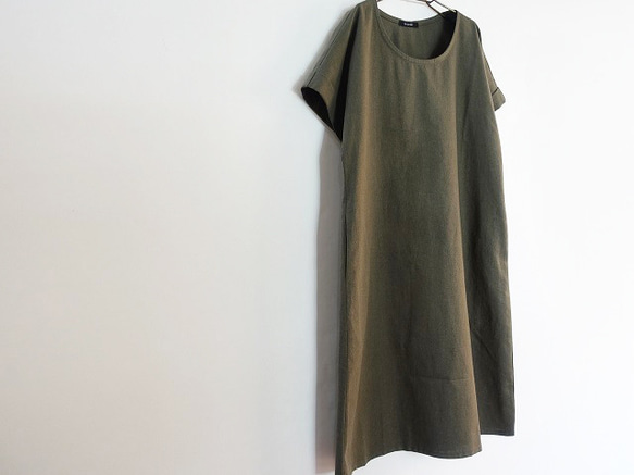 Cotton, linenCotton Linen Dress &lt;卡其色&gt; 第5張的照片