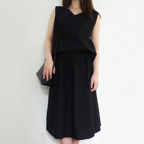 ハンドメイド ふんわり タックスカート リネン ブラウン S相当