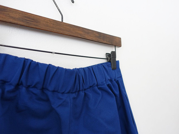 棉質清潔高跟褲&lt;寶藍色&gt; 第3張的照片