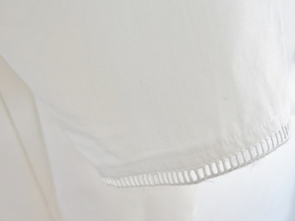 梯形蕾絲棉質套頭衫&lt;白色&gt; 第3張的照片