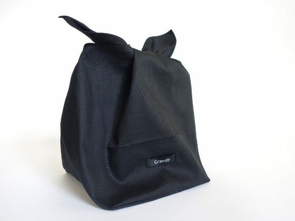 帶袋子的Abaca袋&lt;Black&gt; 第3張的照片
