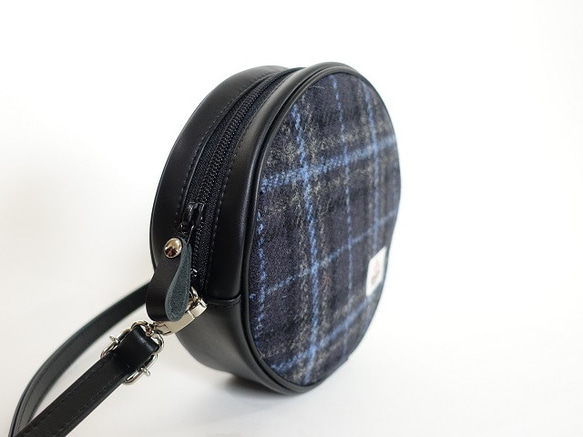 ハリスツイード/ラウンドショルダーバッグ＜ブルー系＞ ショルダー