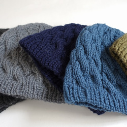 手織基礎款針織帽&lt;孔雀藍&gt; 第2張的照片
