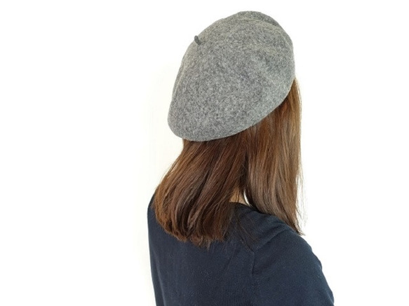 羊毛貝雷帽&lt;灰色&gt; 第1張的照片