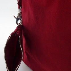 尼龍背包立式手提袋附小袋&lt;波斯紅&gt; 第8張的照片