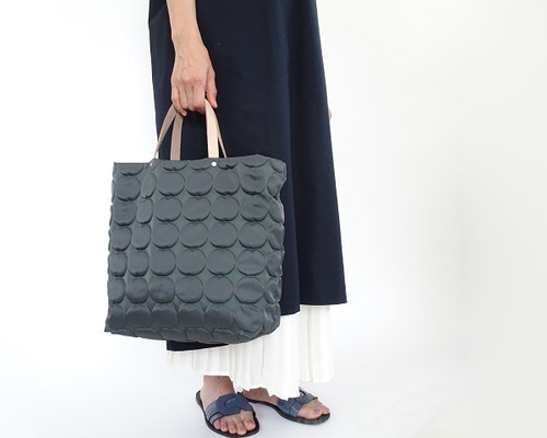 【るち】　ハンドメイド トートバッグ　No.784 No.785 レザーハンドルプチプチドットトートバッグ＜DG/L＞ トート