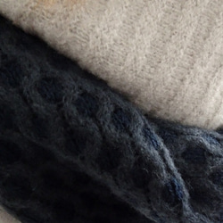 Honeycomb x Rib / Weird Knitting 雙色圍巾 &lt;海軍藍&gt; 第7張的照片