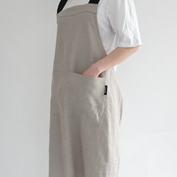 linen One Action Full Apron &lt;黑色&gt; &lt;芥末黃&gt; 第6張的照片