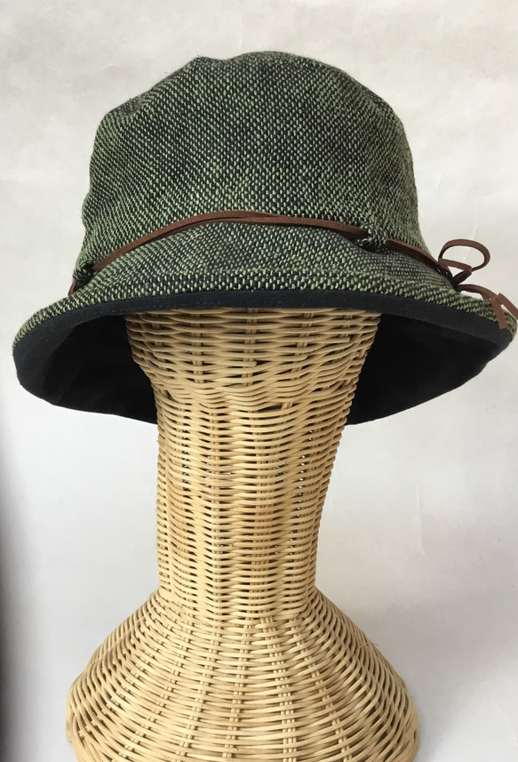 手紡ぎ手織り帽子 2枚目の画像