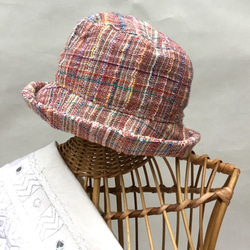 手紡ぎ手織り綿帽子 2枚目の画像
